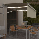 Vidaxl Luifel Automatique avec capteur de vent à LED aveugle à rouleau 4,5x3 m crème