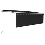 Vidaxl luifel automatique avec capteur de vent LED à rideau 4,5x3 m anthracite