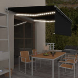 Vidaxl luifel automatique avec capteur de vent LED à rideau 4,5x3 m anthracite