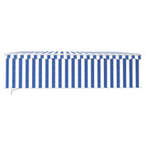 Vidaxl Luifel extensible manuellement avec un rouleau aveugle 5x3 m bleu et blanc
