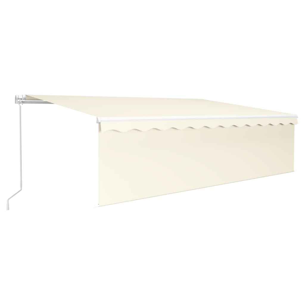 Vidaxl luifel extensible manuellement avec un rouleau aveugle 5x3 m crème -colored
