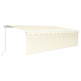 Vidaxl luifel extensible manuellement avec un rouleau aveugle 5x3 m crème -colored