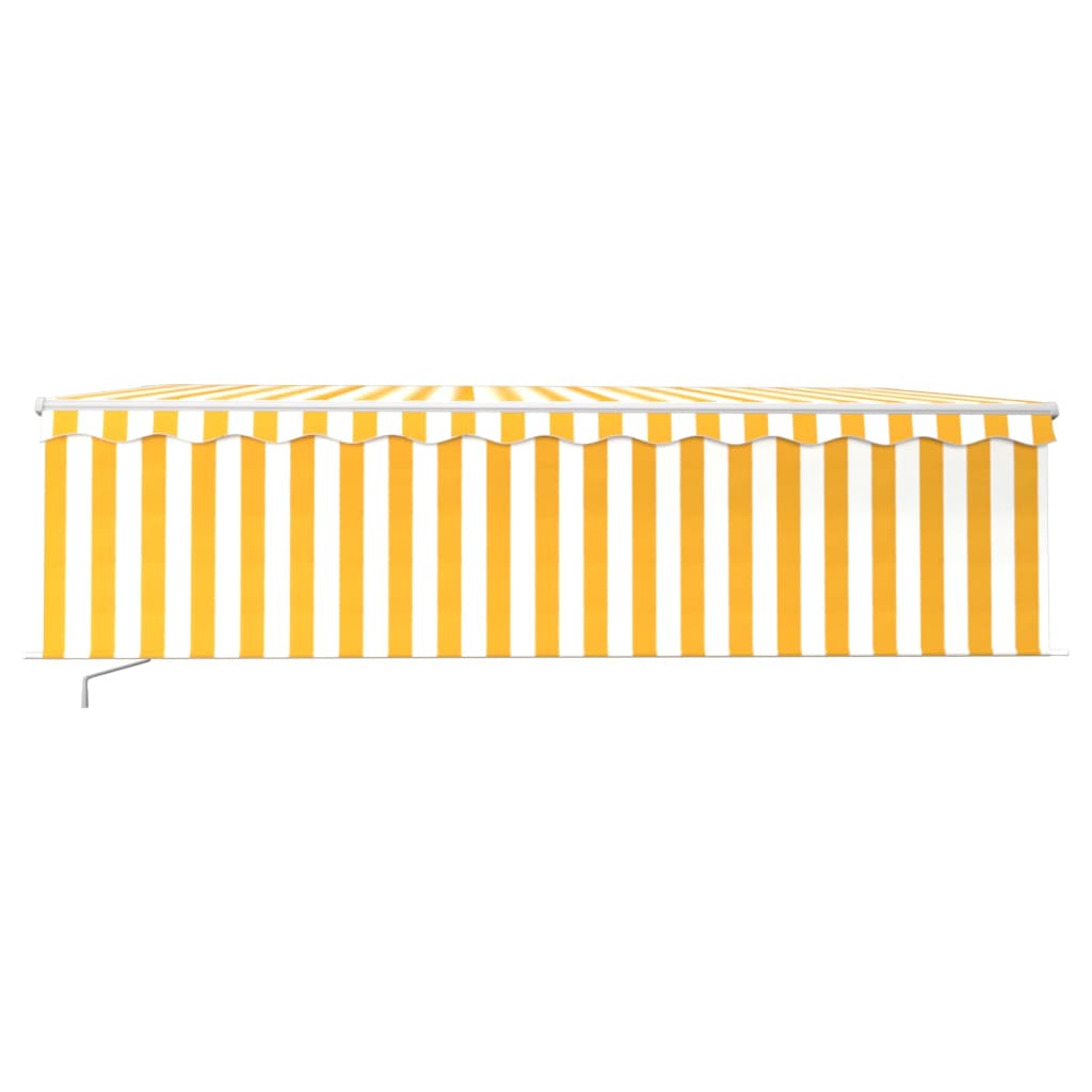 Vidaxl luifel extensible manuellement avec un rouleau aveugle 5x3 m jaune et blanc