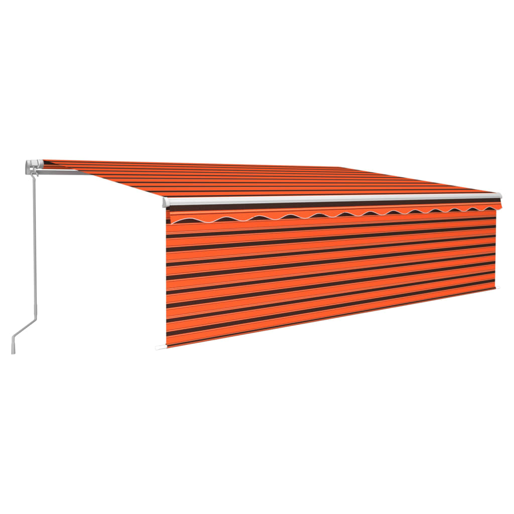 Vidaxl Luifel à rouleau extensible manuellement aveugle 5x3 m orange et marron