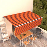 Vidaxl Luifel Rouleau extensible automatique aveugle 5x3 m orange et marron