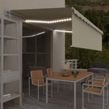 Vidaxl Luifel Automatique avec capteur de vent LED à rouleau à rouleaux 5x3 m crème