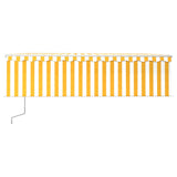 Vidaxl Luifel Capteur de vent à LED aveugle automatique 5x3 m jaune et blanc