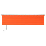 Vidaxl Luifel Capteur de vent à LED aveugle automatique 5x3 m brun orange