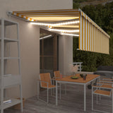 Vidaxl Luifel extensible manuellement avec un rouleau LED 6x3 m jaune blanc