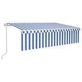 Vidaxl Luifel a automatiquement extensible avec un rouleau à blind 6x3 m blanc bleu