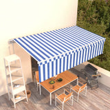 Vidaxl Luifel a automatiquement extensible avec un rouleau à blind 6x3 m blanc bleu