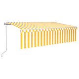 Vidaxl Luifel a automatiquement extensible avec un rouleau aveugle 6x3 m jaune et blanc