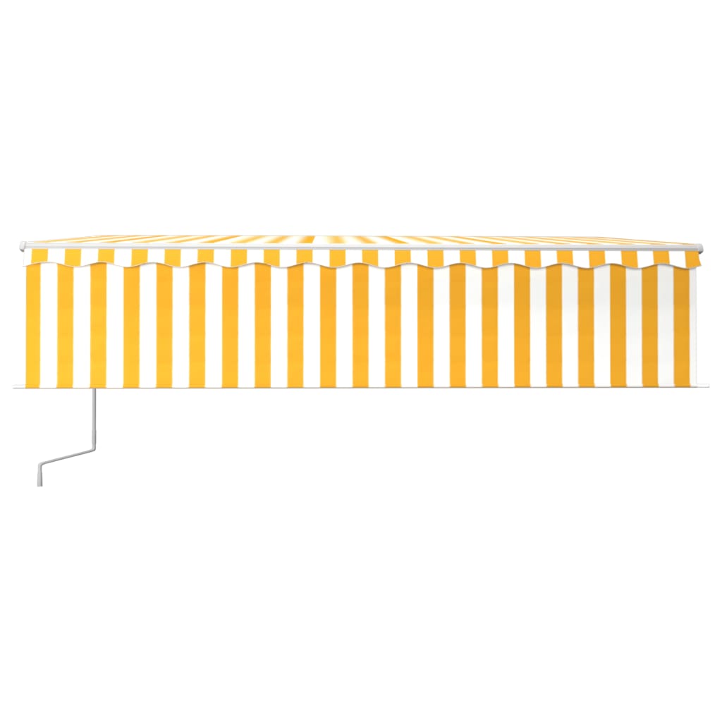 Vidaxl Luifel a automatiquement extensible avec un rouleau aveugle 6x3 m jaune et blanc