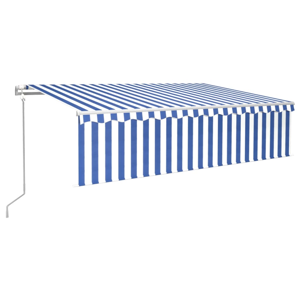 Vidaxl Luifel Capteur de vent à LED aveugle automatique 6x3 cm blanc bleu
