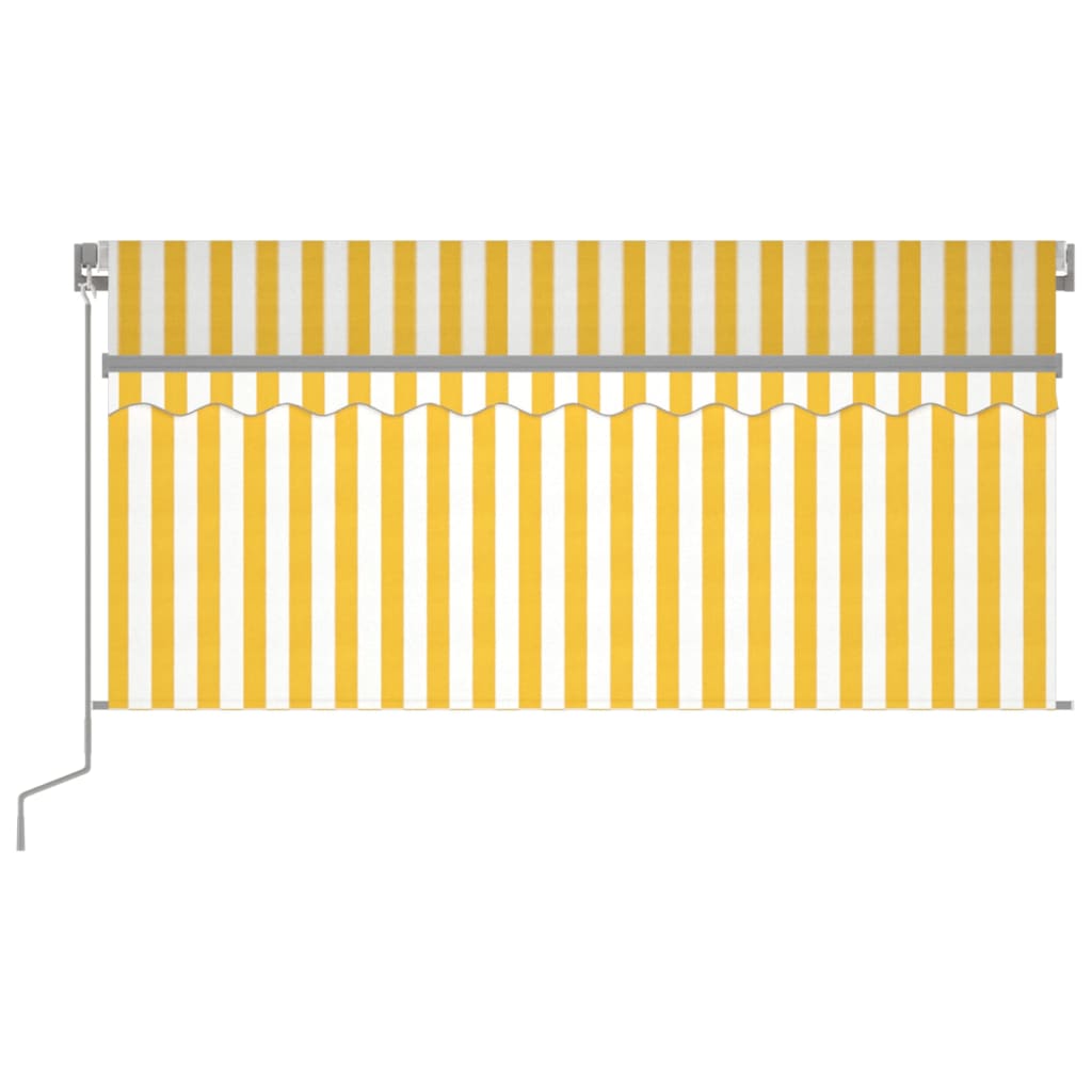 Vidaxl luifel extensible manuellement avec un rouleau aveugle 3x2,5 m jaune et blanc