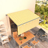 Vidaxl luifel extensible manuellement avec un rouleau aveugle 3x2,5 m jaune et blanc