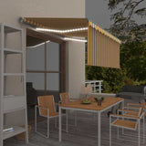 Vidaxl Luifel extensible à rouleau à volant LED 3x2,5 m jaune et blanc