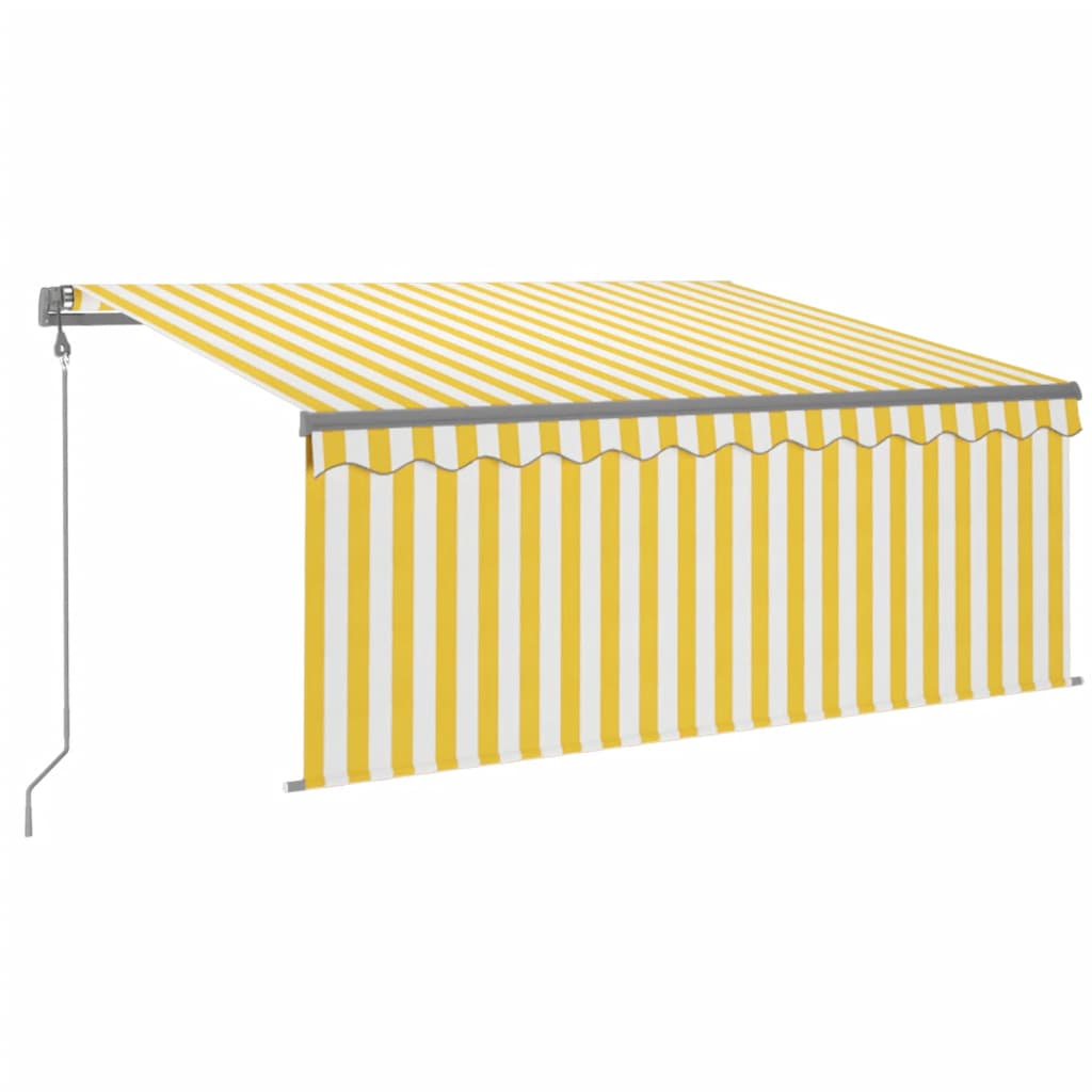 Vidaxl Luifel a automatiquement extensible avec un rouleau aveugle 3x2,5 m jaune blanc