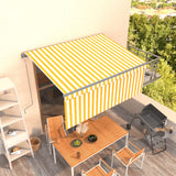 Vidaxl Luifel a automatiquement extensible avec un rouleau aveugle 3x2,5 m jaune blanc