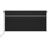 Vidaxl luifel extensible manuellement avec un rouleau aveugle 3,5x2,5 m anthracite