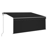 Vidaxl Luifel avec capteur à rouleau à rouleau, LED et vent 3,5x2,5 m anthracite