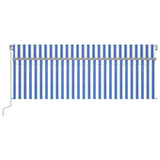 Vidaxl Luifel extensible manuellement avec un rouleau LED 4x3 m blanc bleu