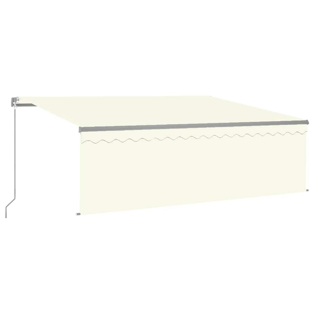 Vidaxl luifel extensible manuellement avec un rouleau aveugle 4x3 m crème -colored