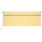 Vidaxl luifel extensible manuellement avec un rouleau aveugle 4x3 m jaune et blanc