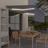 Vidaxl Luifel extensible manuellement avec un rouleau LED 4x3 m blanc bleu