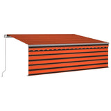 VidaXL Store enrouleur extensible manuellement LED 4x3 m orange marron