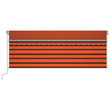 VidaXL Store enrouleur extensible manuellement LED 4x3 m orange marron