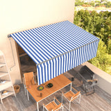 Vidaxl Luifel a automatiquement extensible avec un rouleau à rouleau de 4x3 m blanc bleu