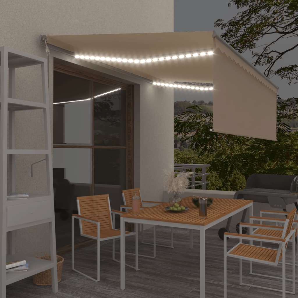 Vidaxl Luifel Automatique avec capteur de vent LED à rouleau à rouleaux 4x3 M CRAME