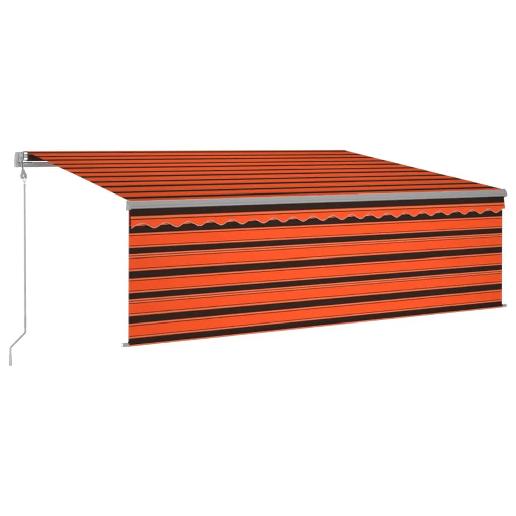 VidaXL Auvent avec store enrouleur, LED et capteur de vent 4x3 m orange et marron