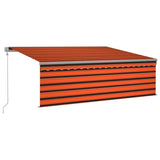 VidaXL Auvent avec store enrouleur, LED et capteur de vent 4x3 m orange et marron