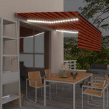 VidaXL Auvent avec store enrouleur, LED et capteur de vent 4x3 m orange et marron