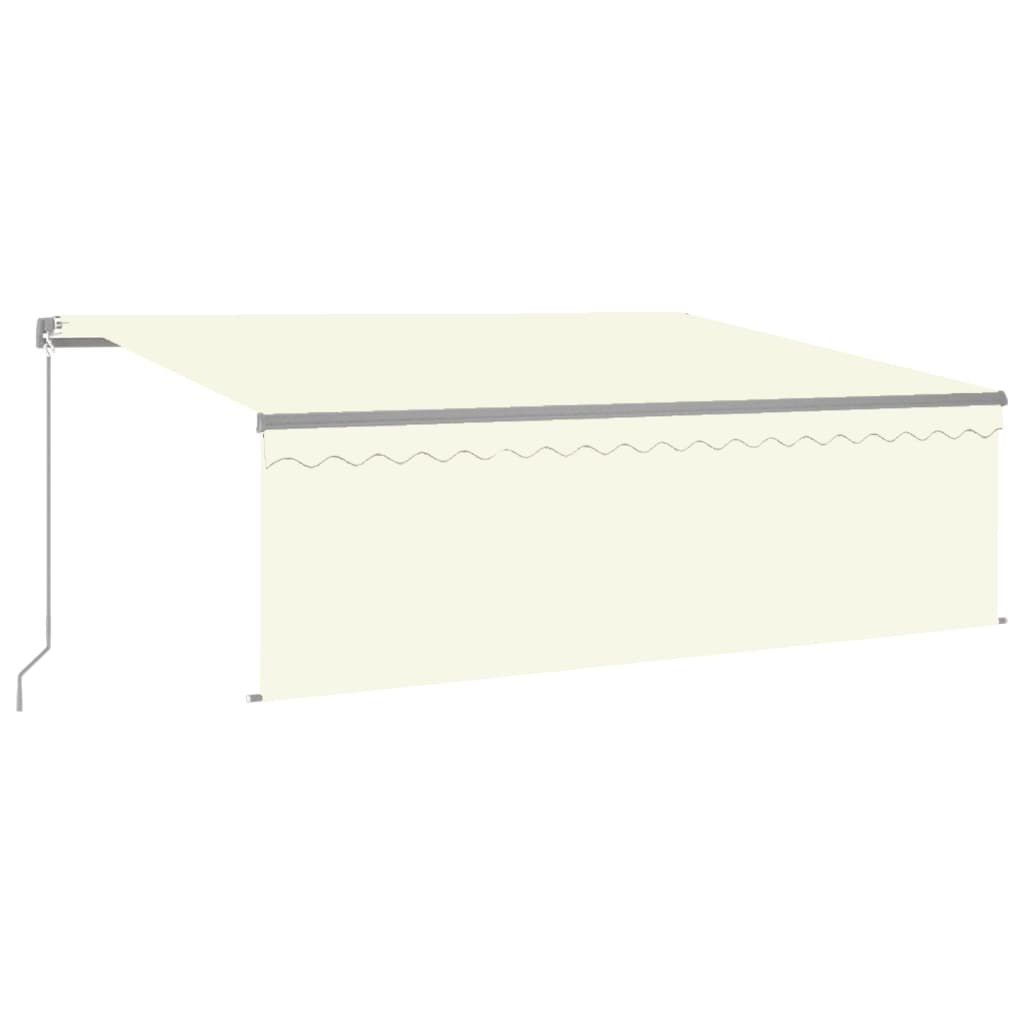 Vidaxl Luifel extensible manuellement avec un rouleau à rouleau LED 4,5x3 m crème