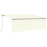 Vidaxl Luifel extensible manuellement avec un rouleau à rouleau LED 4,5x3 m crème