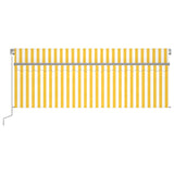 Vidaxl Luifel à l'aveugle extensible manuellement et LED 4,5x3 m jaune blanc