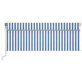 Vidaxl Luifel a automatiquement extensible avec un rouleau à rouleau de 4,5x3 m blanc bleu