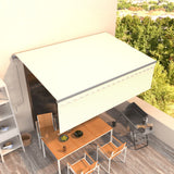 Vidaxl Luifel a automatiquement extensible avec un rouleau aveugle 4,5x3 m crème