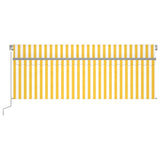 Vidaxl Luifel a automatiquement extensible avec un rouleau aveugle 4,5x3 m jaune blanc