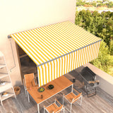 Vidaxl Luifel a automatiquement extensible avec un rouleau aveugle 4,5x3 m jaune blanc