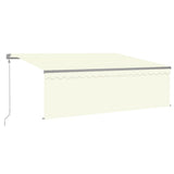 Vidaxl Luifel avec capteur à rouleau à rouleaux, LED et vent 4,5x3 M crème -colored