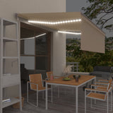 Vidaxl Luifel avec capteur à rouleau à rouleaux, LED et vent 4,5x3 M crème -colored