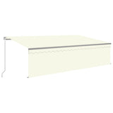 Vidaxl luifel extensible manuellement avec un rouleau aveugle 5x3 m crème -colored