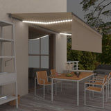 Vidaxl Luifel Automatique avec capteur de vent LED à rouleau à rouleaux 5x3 m crème