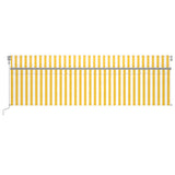 Vidaxl Luifel Capteur de vent à LED aveugle automatique 5x3 m jaune et blanc