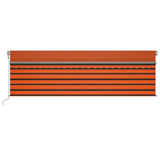 Vidaxl Luifel Capteur de vent à LED aveugle automatique 5x3 m brun orange