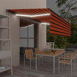 Vidaxl Luifel Capteur de vent à LED aveugle automatique 5x3 m brun orange